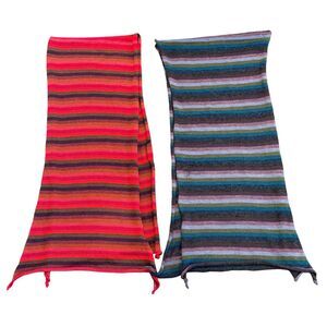 2 Inka Tradition Baby Alpaca Scarves Scarf Hand Made in Peru Inca Design 60”x15”